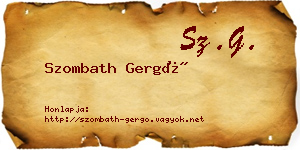 Szombath Gergő névjegykártya